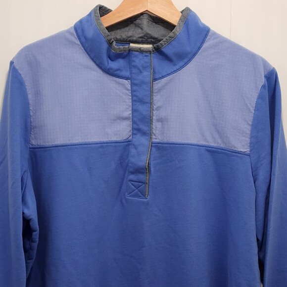LL Bean Women's Rugby Pullover Chambray Trim Sweatshirt Blue Size XL - Picture 2 of 11